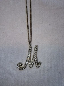 Initiale M Halskette mit Strass - Bild 1 von 3
