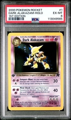 2000 POKEMON ROCKET 1 DARK ALAKAZAM-HOLO 1ST EDITION - PSA 6 EXCELLENT-MINT - Image 1 of 2
