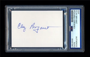 CLAY BRYANT SIGNED MINT CUT PSA/DNA AUTO 1938 NL STRIKEOUT LEADER CHICAGO CUBS - Picture 1 of 1
