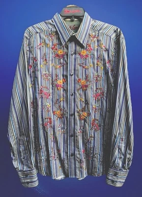 Vintage Robert Graham (M) TEXAS ROSE Embroidered Cowboy Rodeo Long Sleeve Shirt - Image 1 of 4