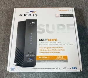 Arris Surfboard SBG7600AC2 Black Docsis 3.0 AC2350 Wi-Fi Cable Modem - Picture 1 of 6