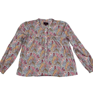 J. Camicetta Popover Crew Donna Taglia S Tessuto Liberty Paisley - Foto 1 di 11