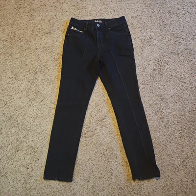 Pantalones de mezclilla para mujer Style & Co 4 control de barriga pierna recta elásticos negros Foto 1 de 4