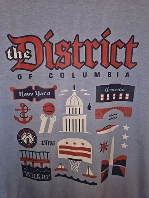 Camiseta Washington Wizards The District Promo XL Para Hombres Azul Gráfico Logo NBA Foto 1 de 4