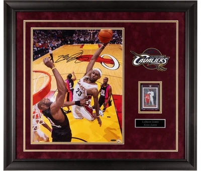 LeBron James Signed Oversized Photograph / Poster + Topps Rookie Framed UDA Auto - Image 1 of 2