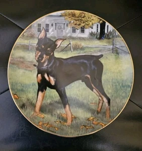 Danbury Mint Miniature Pinschers Collection Patricia Bourque "Autumn Playtime" - Picture 1 of 3