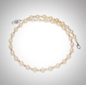 Stunning Necklace Made With Swarovski Crystal Pearls & AB Crystal Bicones - Picture 1 of 9