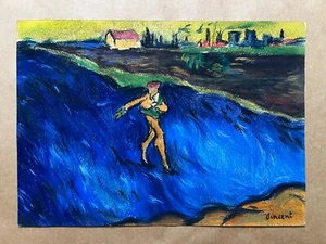 Vincent Van Gogh Drawing on paper (Handmade) signed and stamped mixed media art. - Picture 1 of 5
