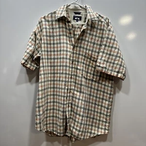 HERREN WOODS & GREY S/S LEINENMISCHUNG HEMD, GR. M Button Down kariert - Bild 1 von 6