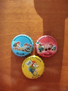 3 TAPPI A CORONA Brasserie d'achouffe Belgium CROWN CAP tris - Foto 1 di 1