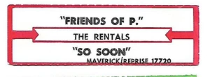 The Rentals, Friends Of P./So Soon, Jukebox Label 45 - Picture 1 of 1