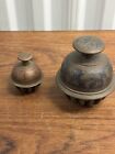 Two Antique Tibetan Brass Elephant Claw Bells