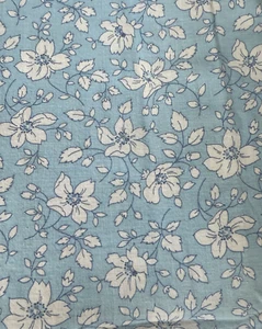 Vintage Feed / Flour Sack Fabric Blue with White Flowers 36.25 by 41.5 Long - Picture 1 of 7