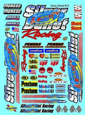 CLEAR VINYL Sticker Sheet 12-Sponsor Decal 1/24-1/16 Scale DIE CUT-REVELLTRAXXAS - Image 1 of 4