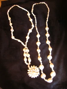 Vintage Cowrie Shell Medallion Necklaces-Flower-Great for The Beach-Philippines - Picture 1 of 5
