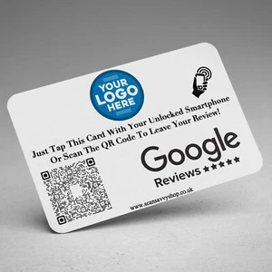 Tarjetas PVC NFC Google Review - TapTo Review con código QR - Cordón y soporte gratis - Imagen 1 de 4