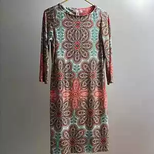 London Times Paisley Stretch Midi Kleid Größe 6 - Bild 1 von 7