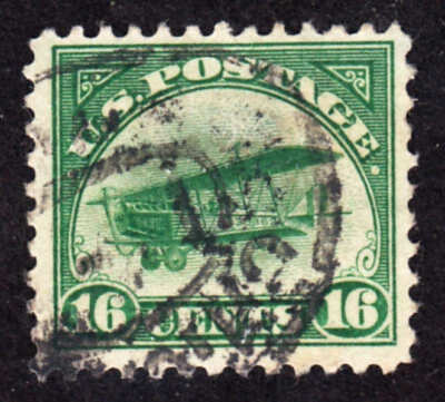 US  # C2  AIRMAIL CURTUS JENNY 1918 . HANDSTAMPED  H1920 - Image 1 of 2