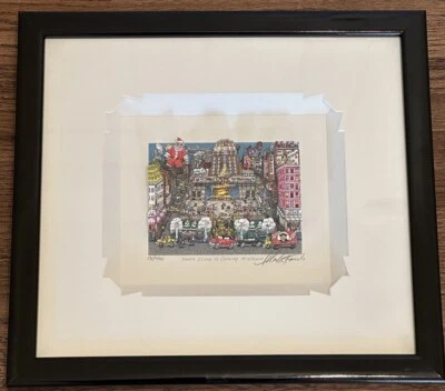 Charles Fazzino Santa Claus is Coming Midtown Arte Pop 3D Firmado Enmarcado/400 Foto 1 de 4