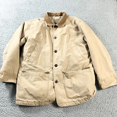 LL Bean Jacket Mens Large Tan Barn Chore Utility Quilted Field Coat Thinsulate - Image 1 of 4