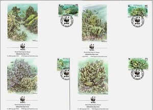 Tuvalu 1992 ☀ W.W.F. - Fauna Blue Coral Reefs ☀ 4x FDC - Picture 1 of 1