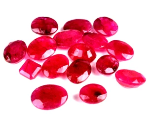 99.22 Ct Natural Red Ruby Loose Gemstones Lot, Faceted Mix Cut Red Ruby 5ATK - Picture 1 of 6
