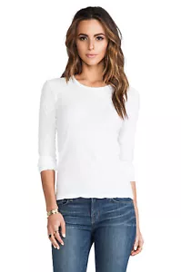 James Perse Abbigliamento T-Shirt Donna L/S Bianca Nuova - Foto 1 di 9