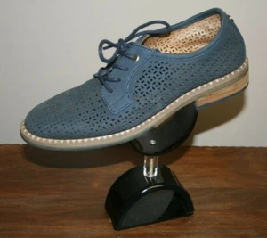 Tommy Hilfiger Women's TWRAENAY Oxford Blue Leather Suede Shoes Size 6M - Picture 1 of 10