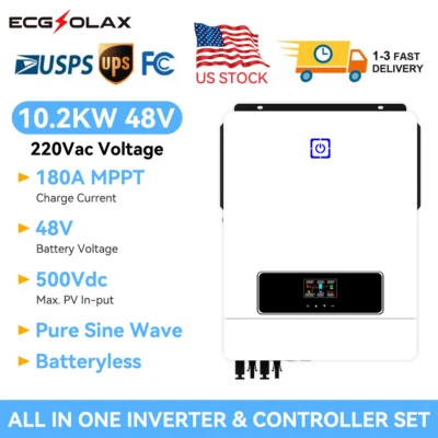 Controlador solar híbrido 10,2 KW 48V fuera de la red 180A MPPT onda sinusoidal Foto 1 de 4