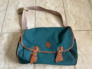Vtg POLO Ralph Lauren green Canvas Messenger Shoulder Bag Buckle Strap Luggage - Picture 1 of 5