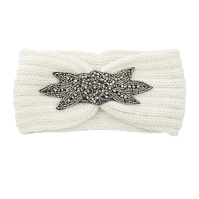 Winter Women's Wool Knitted Headband Hairband Crystal Headwrap Hair Accessory ⇓ - Image 1 of 4