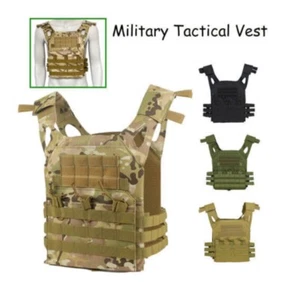 Chaleco táctico ligero portaplacas airsoft camuflaje militar bolsas exteriores - Imagen 1 de 12