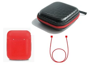 Zotech Accessory Pack for AirPods 1 & 2 GEN Red (Cover, Strap and Carrying Case) - Picture 1 of 5