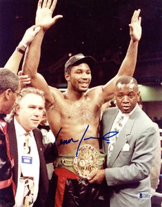 LENNOX LEWIS SIGNED 11x14 PHOTO LEGENDARY BOXING HEAVYWEIGHT CHAMP BECKETT BAS - Picture 1 of 3