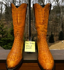 Loveless Alligator Head Cut w/ Tail Cut Collar Cowboy Boots Size 9D - Picture 1 of 15