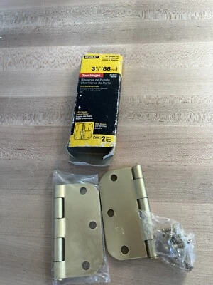 "Bisagra de puerta Stanley 3,5"" (88 mm). 08-3575 RD758. Acabado acero/latón satinado. Usado Foto 1 de 4
