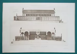 ITALY Temple of Venus Restored Views Bldg Sections - 2x D'ESPOUY Prints 12 x 17" - Picture 1 of 2