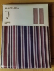 Ikea PRAKTKLOCKA 2 Bufandas Cortina, Rayas Moradas 145x300 cm Nuevo  - Imagen 1 de 2