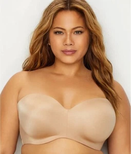 Curvy Couture CHAMPAGNE Smooth Strapless Multi-Way Uplift Bra, US 38D, UK 38D - Picture 1 of 4
