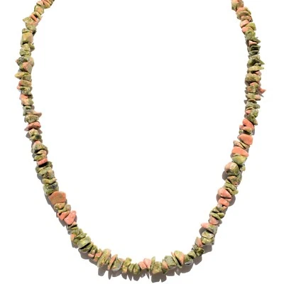 CARGADO Collar Australiano Unakita Cristal 18" + Corazón Hinchado Selenita Bebé Foto 1 de 4