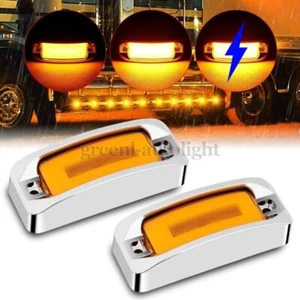 2X Amber LED Side Marker Light Clearance Brake Tail Turn Signal Trailer Truck RV - Picture 1 of 12
