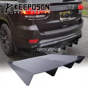 Black Rear Diffuser Bumper Lip Splitter Lower ABS Shark Fins for JEEP Cherokee - Foto 1 di 12