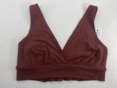 Old Navy 女式孕妇小号周日睡眠罗纹针织缩褶胸罩全新带标签 — 第 1/4 张图片