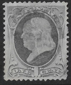 US 1870 Scott 145, Franklin 1 c used. Very light cancel. F-VF. CV$20(a3191 - Picture 1 of 2