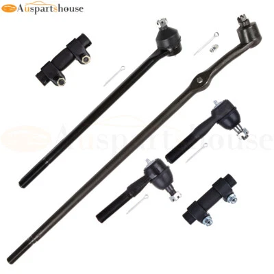 6pcs Steering Tie Rod Links Kit For 80-97 Ford F150 F250 F350 Bronco RWD DS1018T - Image 1 of 4