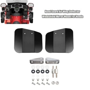 Hand Guard Air Wing Deflector Windshield Mirror Mount Black For Honda GL1800 F6B - Picture 1 of 9