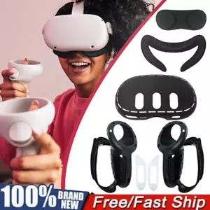 10 in 1 Silicone Protective Cover Set Rocker Cap VR Shell Cover for Meta Quest 3 - Picture 1 of 21