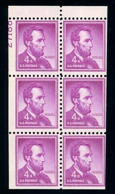 US Stamp #1036b Lincoln 4c - Book Pane of 6 - MNH - CV $37.50 (See Note) - Image 1 of 2