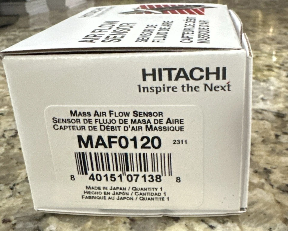 Sensor de masa de aire trasero Hitachi MAF0120 para Buick Enclave Cadillac ATS GMC Acadia Foto 1 de 2