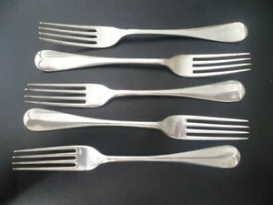 Five Antique 'John Round & Son' Old English Pattern Silver Plated Dinner Forks - Picture 1 of 8